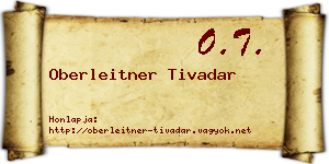 Oberleitner Tivadar névjegykártya